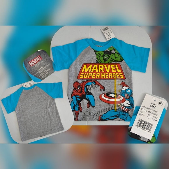 Marvel Superhero T-shirt And Cat & Jack Joggers Size 12m (Nwts) - Picture 3 of 14